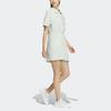 Adidas Originals Dress With Trefoil Logo And Drawstring Waist Short Sleeve Polo Women Dress Linen-Green IK8631
