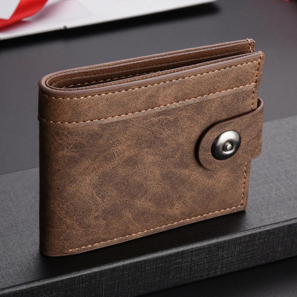 PU Leather Men's Short Wallet Ultra Slim Credit Card Holder Multi Card Case Purse Business Portable 3-fold Youth Fashion Wallet