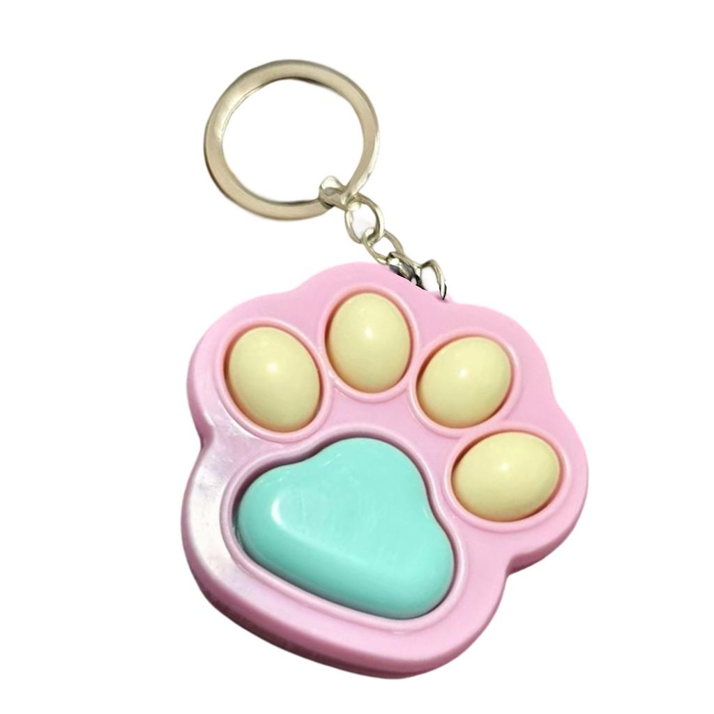 Lovely Claw Shape Stress Relief Keychain Portable Cat Paw Keyring for Anxiety Office Travel Accessories