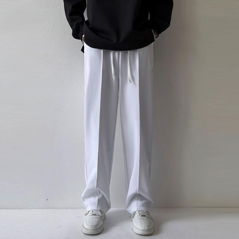 Business Men's Y2K Clothes Black White Hihg Waist Straight Trousers Sweatpants Casual Drawstring Baggy Fashion Suits Pants Harajuku Luxury For Women