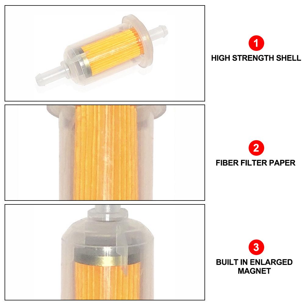 10mm Motorcycle Large-Bore Fuel Filter for ATV Dirt Bike Extended Gasoline & Diesel Filter Cup Fuel Strainer