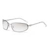 Oval rimless high-end retro sunglasses