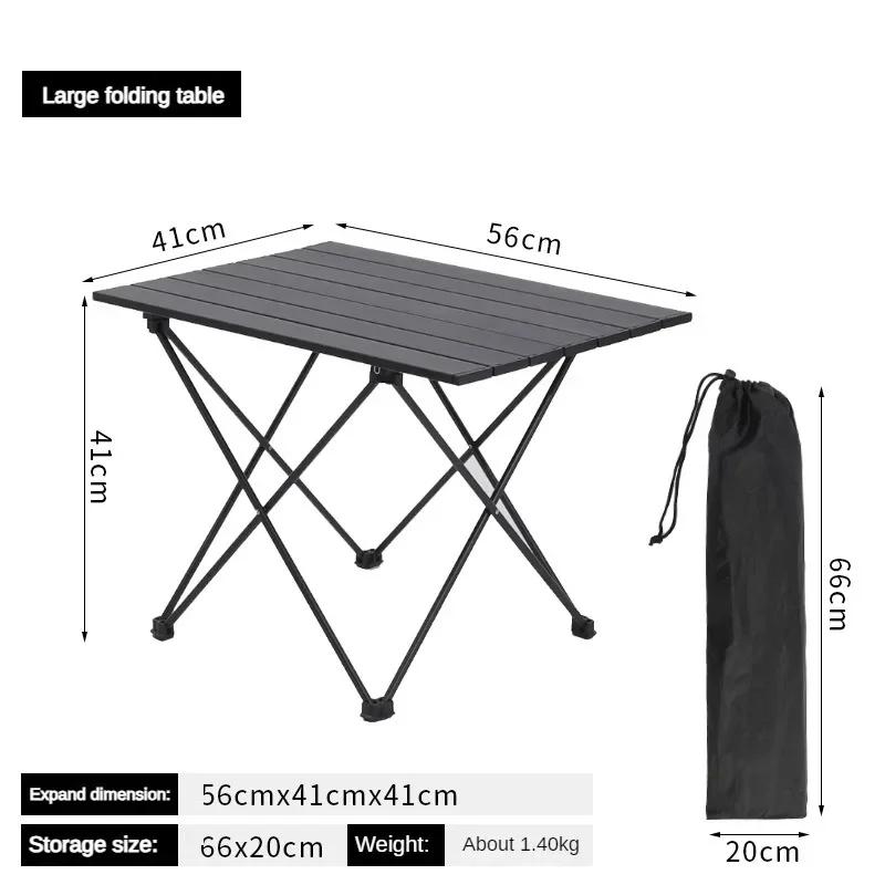 2026 NEW Ultra Light Portable Folding Table Black Camping Table High Strength Aluminum Alloy Garden Party Picnic Barbecue Table