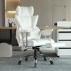 Reclining Office Chair with Footrest, Heavy Duty PU Leather Wide Office Chair, Big and Tall Executive Office Chairs with Lumbar Support, Strong Metal