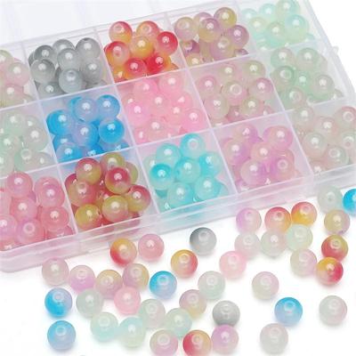 Crystal Glass Beads Jelly Balls Loose Spacer Beads for Jewelry Making DIY Bracelet Necklace