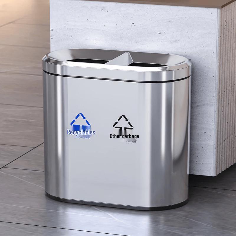Jundingying MX-T38 Stainless Steel Swing Lid Trash Can