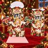 Retro Style Christmas Cards 3D Pop Up Card, Money Gift Card Holder with Handwritten Holiday Blessing Cash Slot, Hummingbird Santa Reindeer Design,