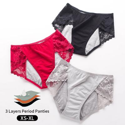 Women Spring and Autumn Lace Menstrual Period Leakproof Breathable Physiological Briefs