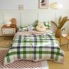 Light Luxury Simple Plaid Quilt Summer Lightweight Comforter Machine Washable Soft Comfortable Breathable Can Sleep Naked