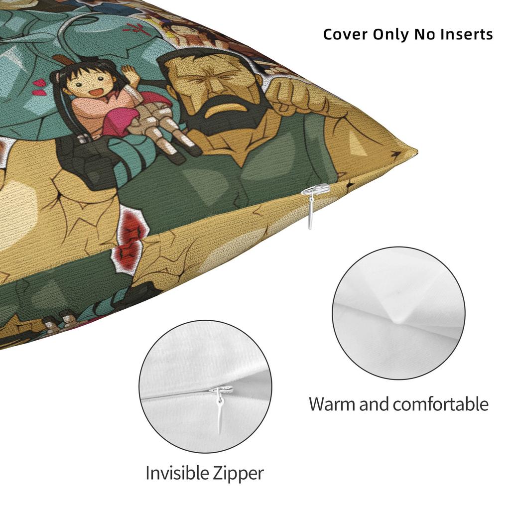 Pillow Cover Full Metal Alchemist  Funny Pillow Case For Chair Sofa Home Decor Pillowcases
