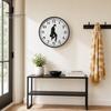 Quiet Sweep Clock Man Silhouette Wall Clock, Silent Non-Ticking Round Hanging Decorative Human Digital Analog for Home Office Bedroom Living Room