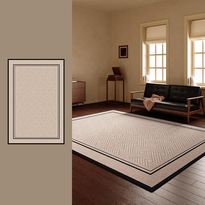 Vintage Light Luxury Rugs Living Room Big Size Floor Mats Bedroom Bedside Carpet Loop Pile Tpr Soft Short Plush Rug