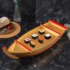 Sushi Boat Serving Tray ,Wooden Reusable Shape Japanese Smooth Sashimi Holder Housewarming Gift