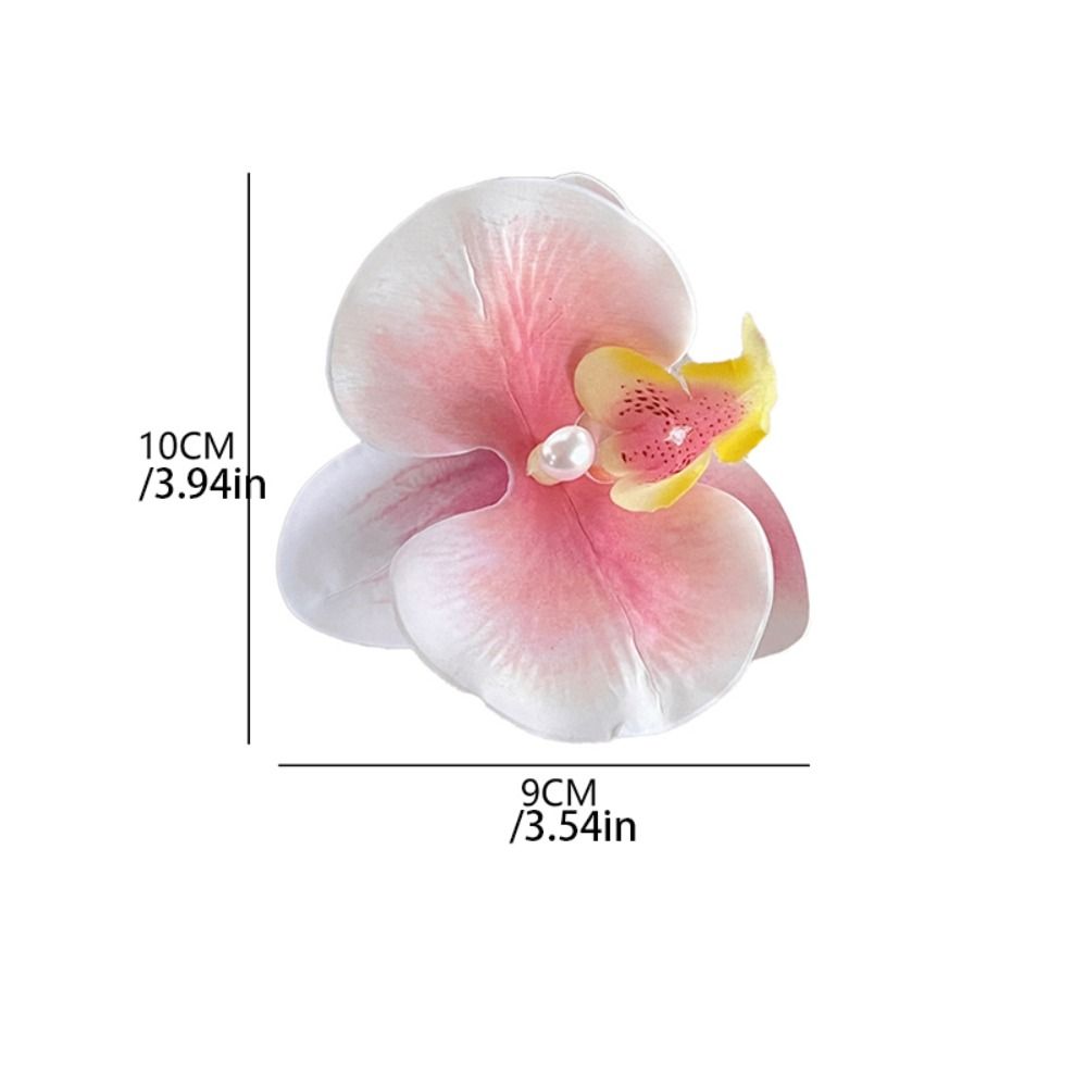 Cloth Flower Hair Clip Butterfly Orchid Pearl Orchid Flower Hairpin Duckbill Clip Korean Style Girl Hair Clip