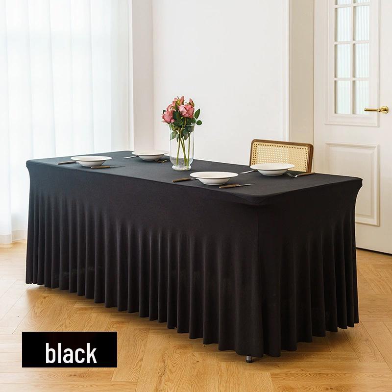 Elastic Table Cover for Wedding Banquet, 6FT Rectangular Skirt, Hotel Party
