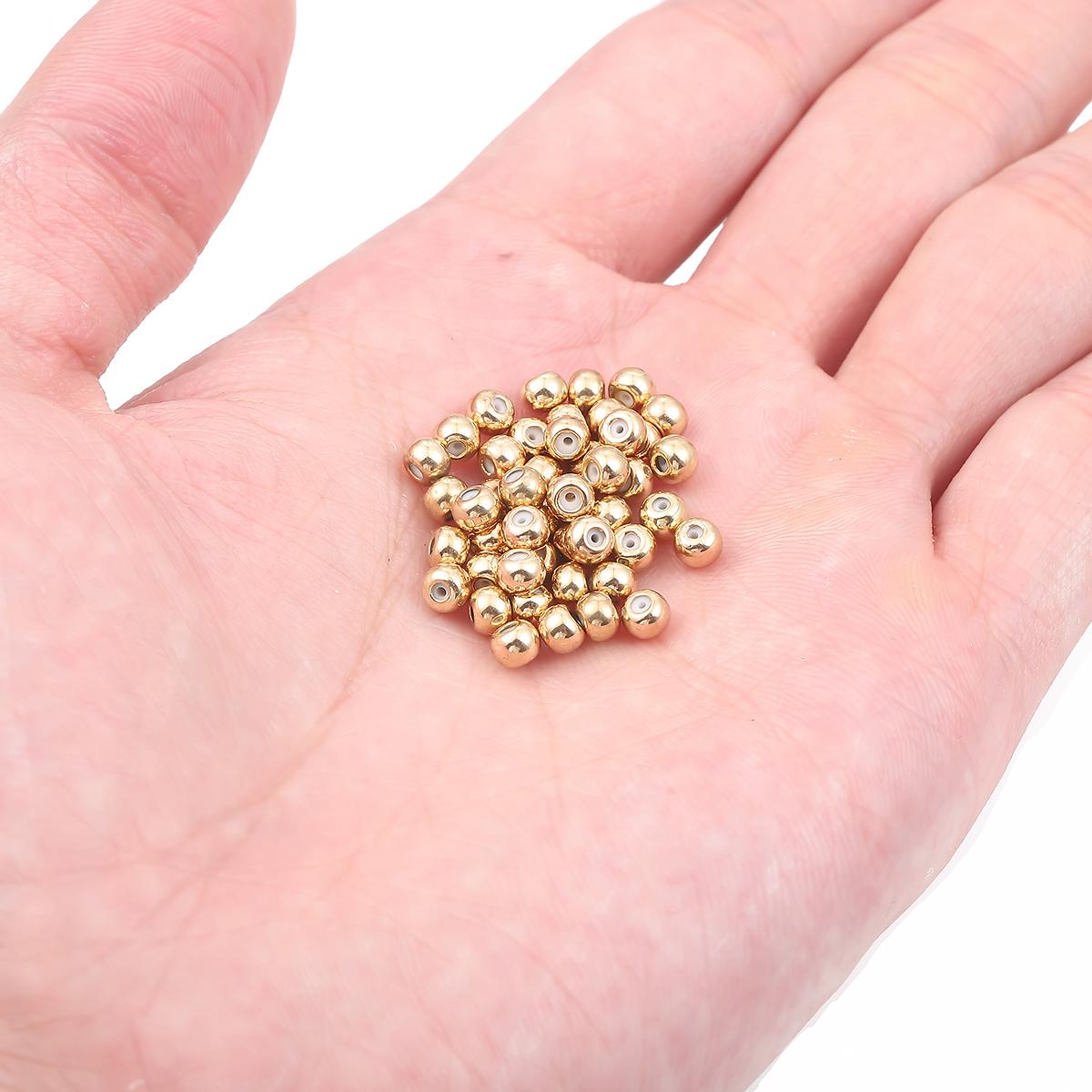 

10 шт., медные шариковые бусины-проставки, пробка 3/4/5/6 мм, металлические круглые свободные бусины для изготовления ювелирных изделий, аксессуары «сделай сам» 4mm