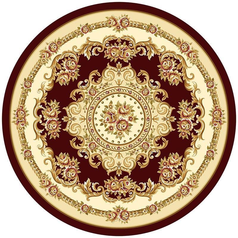 European Style Luxury Round Carpet Non-slip Flower Pattern Bed Room Computer Chair Mat Living Room Decoration Washable Rug