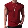 T-shirt décontracté à manches courtes rondes sans manches respirant pour hommes - Débardeur de sport d'été basique