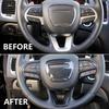Carbon Fiber Style Interior Steering Wheel Cover Trim Bezels for Dodge Charger