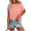 Floral Print T Shirt For Women With Spliced Design And Cotton Blend Fabric For Casual Wear