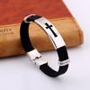 Trendy Fashion Cross Stainless Steel Silicone Bracelet Jewelry