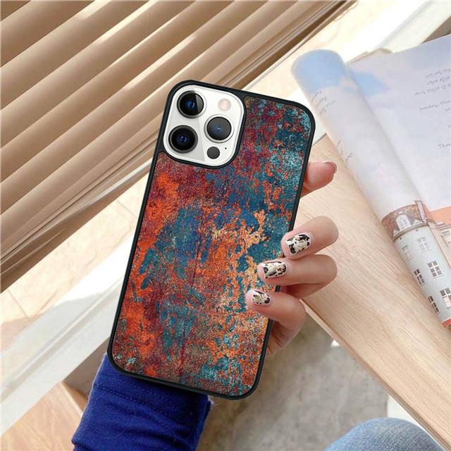 

Чехол-накладка для iPhone 17 Air 15 16 14 13 12 Pro Max 11 Pro Max Plus с текстурой шлифованного металла Стальная печать Coque iPhone 15plus