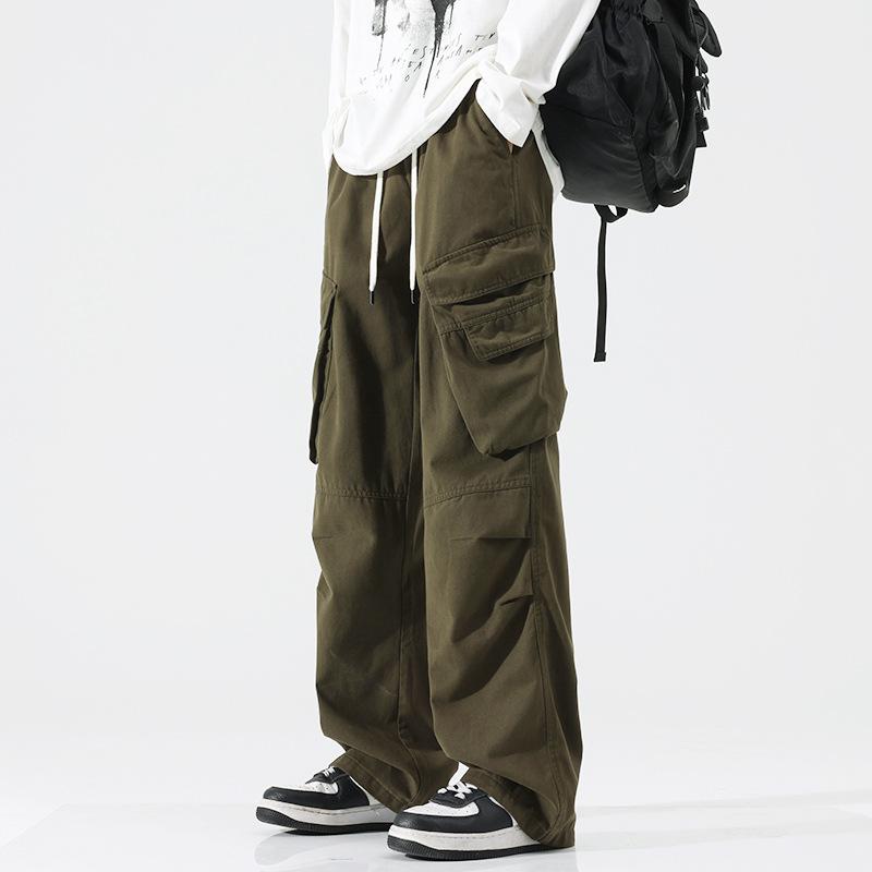 Herren Herbst 2024 Weitbeinige Plissee-Latzhose - Amerikanischer High Street Trend Freizeithose