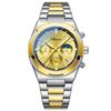 CHENXI Men's Multifunctional Watch with Calendar Moon Phase Chronograph Steel Strap Luminescence Waterproof Reloj Hombre