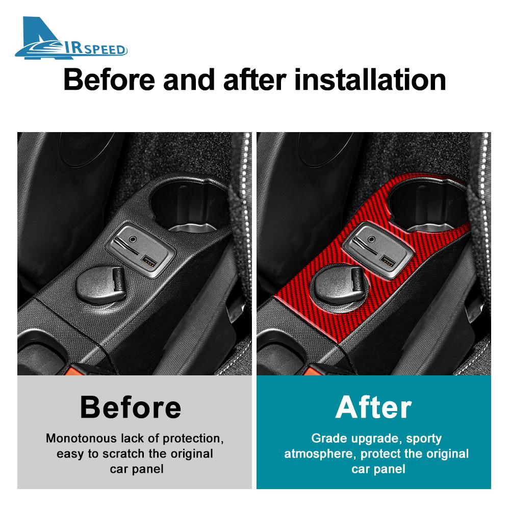 Echte Weiche Kohlefaser Auto USB Lade Panel Abdeckung Zierleisten Aufkleber Für Mercedes Benz Smart 453 Fortwo/Forfour 2016 2017 2018 2019