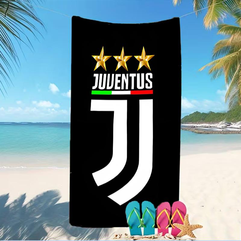 Beach Towel with Juventus FC logo Pattern - soft,absorbent,machine washable Lightweight&Modern,swimming,Travel Essentials