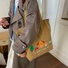 Retro Washed Denim Women's Shoulder Bags Cute Animal Embroidery College Girls Canvas Book Tote Bag Travel Shopping Handbags