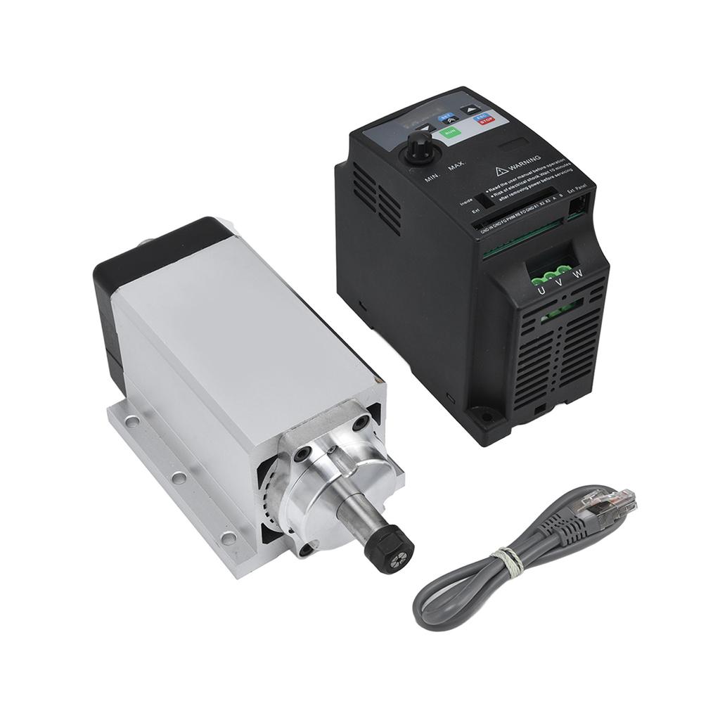 Luftgekühlter Spindelmotor-Kit 0,55 Nm 700 W Bürstenloser Motor und 600 W Antriebsinverter ER11A Spannzange AC 110V