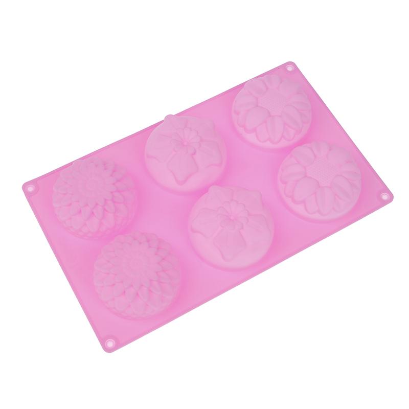 Silikonowa forma 3D z 6 wgłębieniami, 3 różne kształty kwiatów, do DIY, Fondant, Ciasta, Wyrabiania Mydła, Świec, Ciasta, Czekolady, Forma do Pieczenia