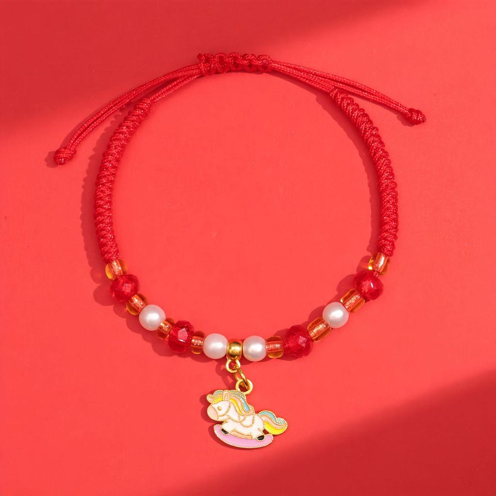 2026 Year of the Horse Red String Bracelet, Handmade Ethnic Style Hand Rope, New Year Charm for Good Fortune.