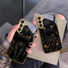 Fantastic Black Cat For Samsung Galaxy S20 FE S21 S22 S23 Plus S24 Ultra S25Ultra S21+ S9+ S22Plus Golden Glass Phone Case