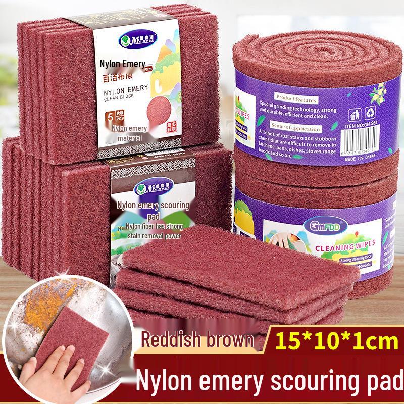 Tampon à récurer émeri Brosse de cuisine - Nettoyant pour vaisselle, casseroles, chiffons et rouille