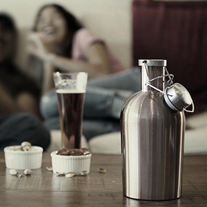 64oz nerezová ocelová pivní growler Swing Top Hip Flask Ultimate 1,9L pivní láhev