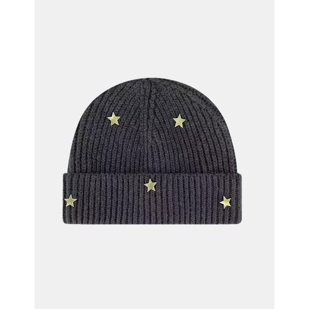 Metal Star Knitted Wool Hat Women Warm Versatile Showing Small Face Hats Caps Women’s