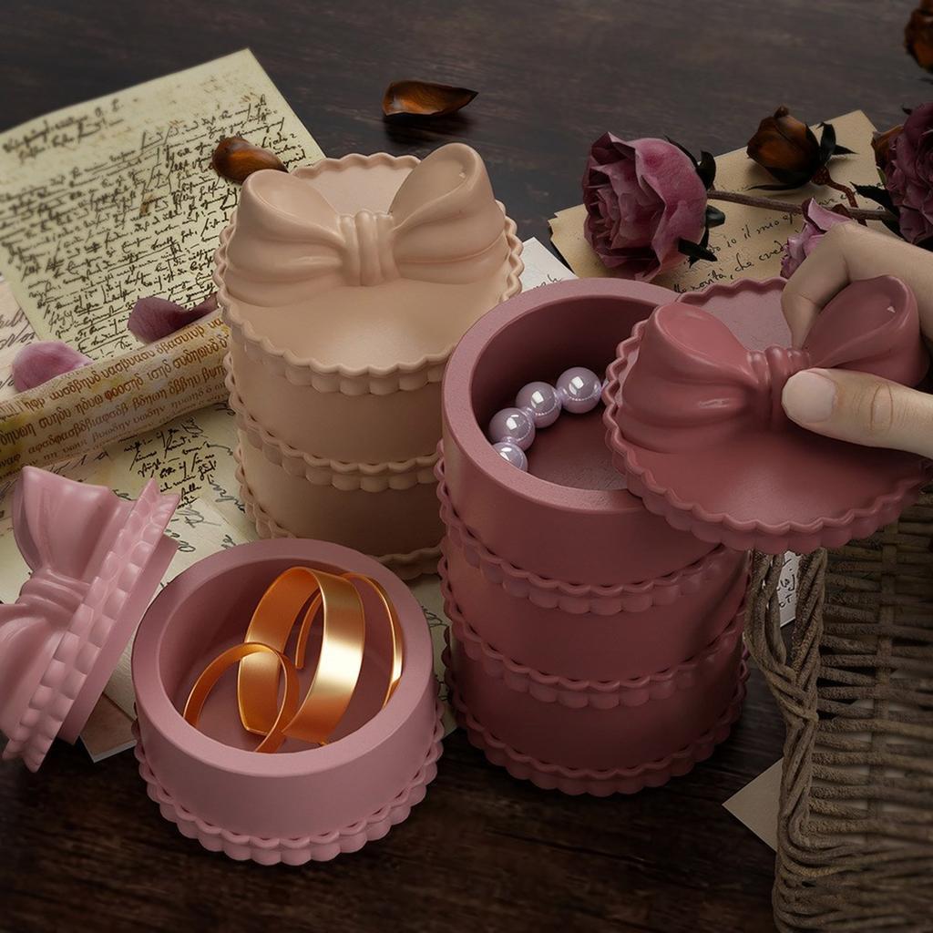 Aufbewahrungsbox Silikonform Schleifenförmige Schmuckschatulle Epoxidharzformen DIY Aromatherapie Gips Kerzenbehälter Heimdekorationen