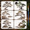 6Pcs 6 Styles PET Hollow Out Drawing Painting Stencils for DIY Scrapbook Photo Album Tree 297x210mm 1pc/style