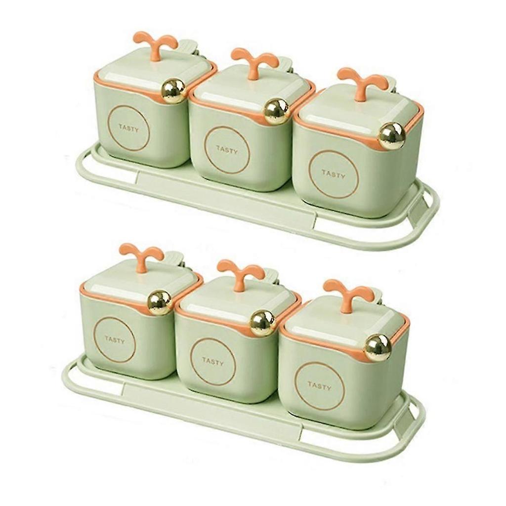 Spice Boxes Seasoning Box Seasoning Jar Set With Lid Comes And Seasoning Spoon 3 Piece Set Seasonin