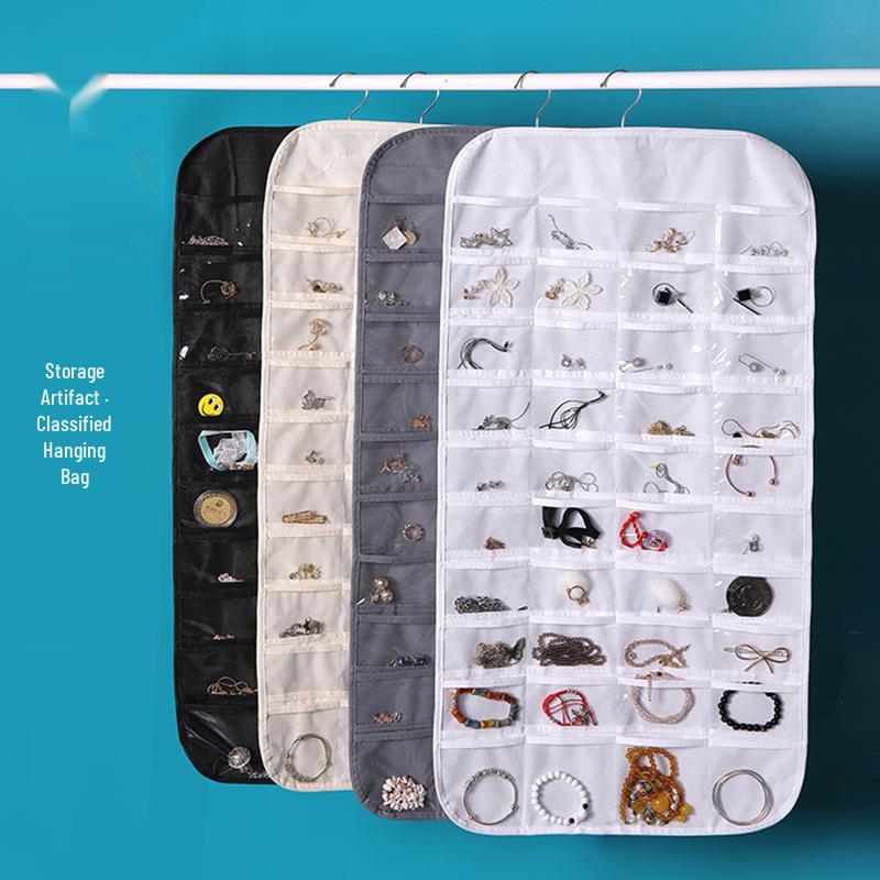 Double-Sided 80-Pocket Storage Bag for Jewelry, Accessories, Business Cards, ID Cards, and Dustproof Storage