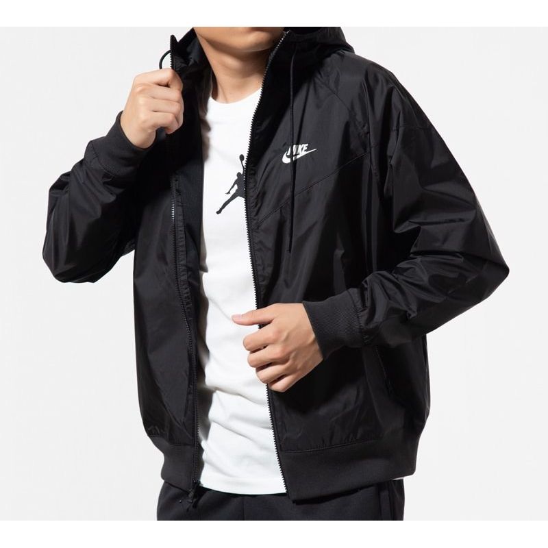 Nike Outdoor Sports Zip Windbreaker Jacket For Spring Men Jackets Black AR2192-010