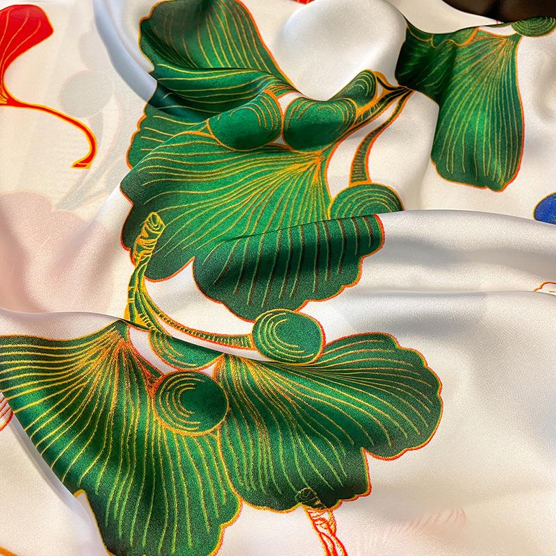 1116 new silk scarf fashion simulation silk summer sunscreen beach towel women's shawl air conditioner neck protection scarf yarn
