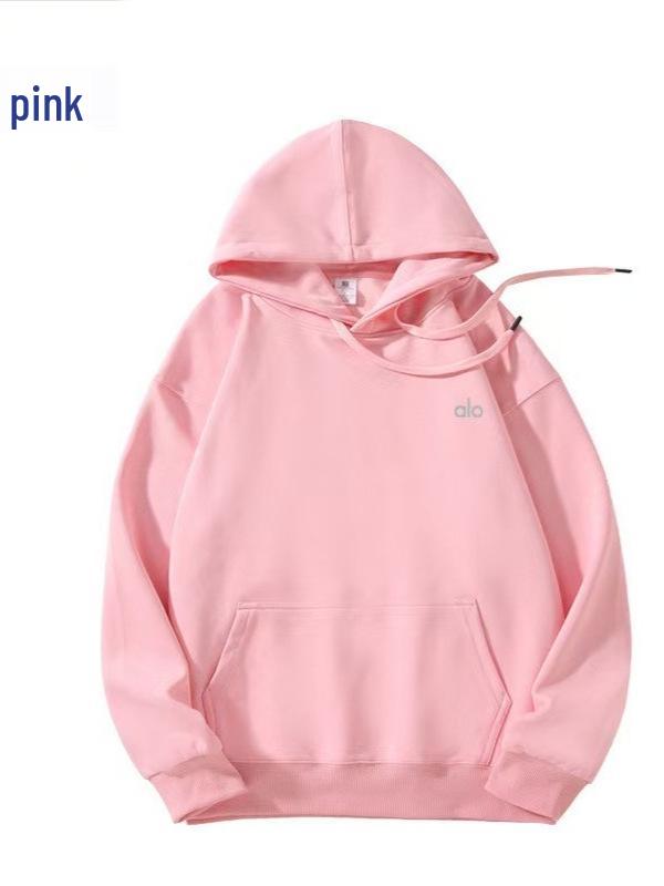 Alo Yoga Grenzüberschreitendes versilbertes Kapuzensweatshirt: Lässiger lockerer Komfort-Pullover für Herren und Damen für Herbst und Winter