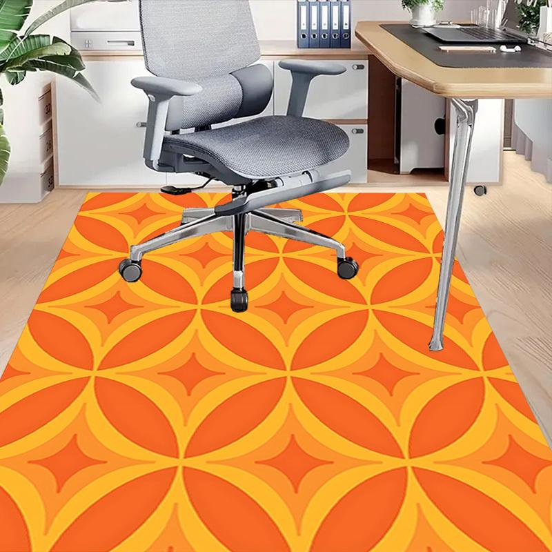 1 st Orange Mönster Extra Stor Halkfri Golvmatta, Kontor, Familj, Sovrum Stor Yta Matta Inomhusmattor, Livliga Färger