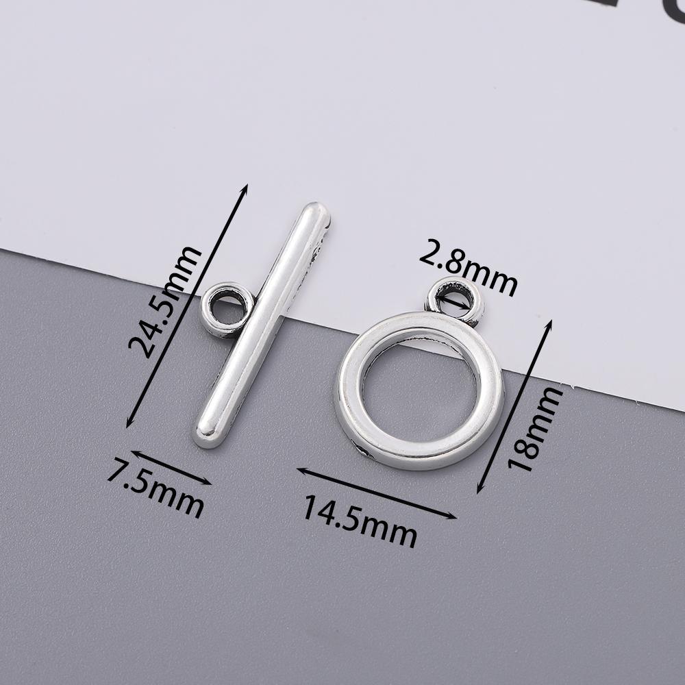10Sets OT Clasp Alloy Toggle Clasps Round Bar Connector for DIY Jewelry Making Bracelet Hooks Crafts Necklaces Accessories