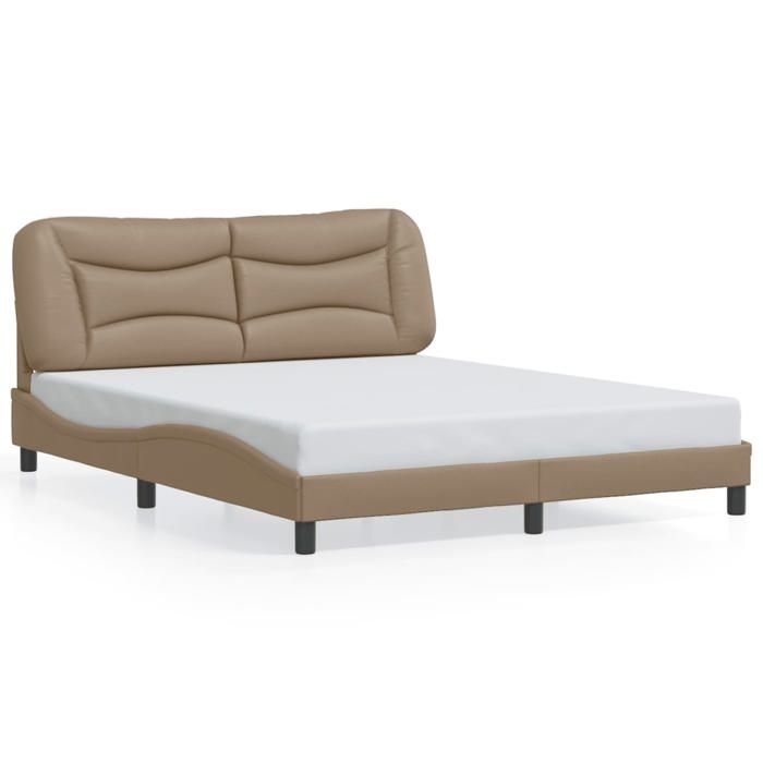 VidaXL Cadre de Lit avec Tête de Lit, Lit Rembourré, Sommier à Lattes, Lit Double, Lit Adulte de Chambre à Coucher 3208013
