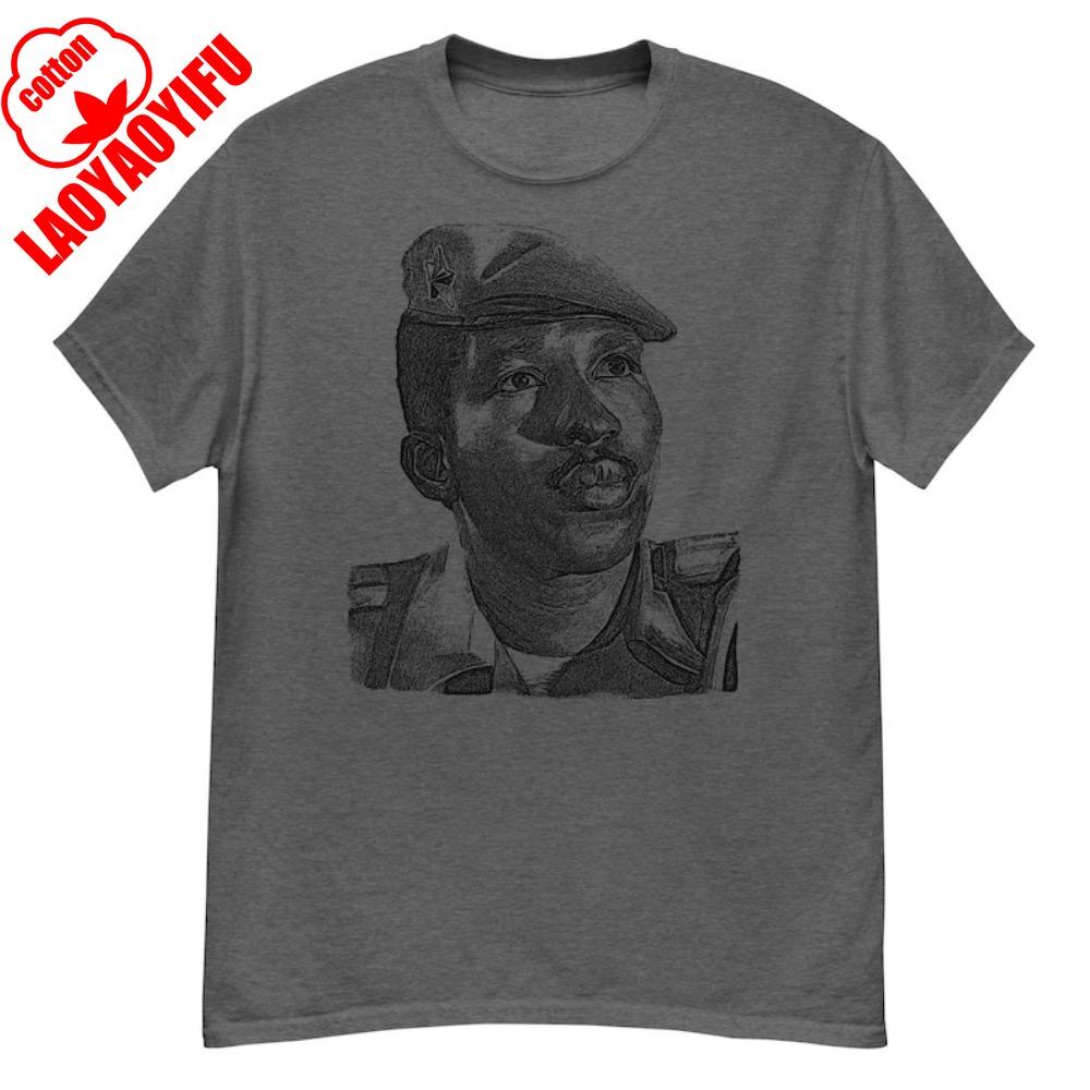 Thomas Sankara Silhouette Socialist Anti-Imperialist Pan-African T-Shirt Summer Breathable Camisetas Nostalgia T Shirt
