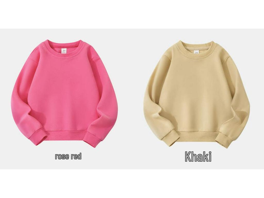 Customizable Kids' Solid Color Sweatshirt - Autumn Style Loopback Baby & Children's Wear